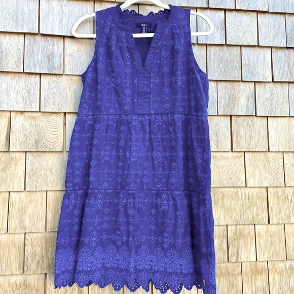 HATLEY Embroidered Royal Blue Cotton Sleeveless Dress - Picture 1 of 9
